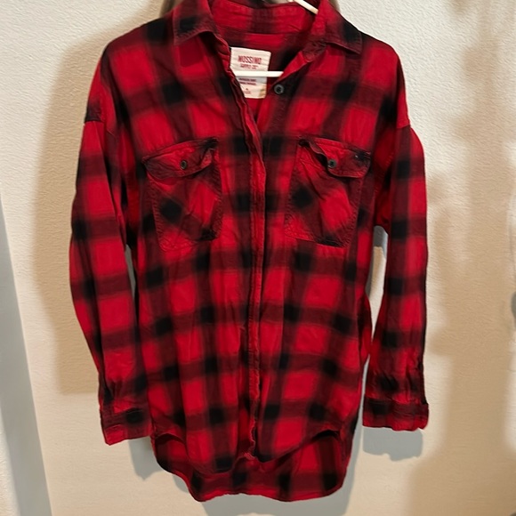 Mossimo || red, and black flannel plaid with pockets oversized - Picture 1 of 6